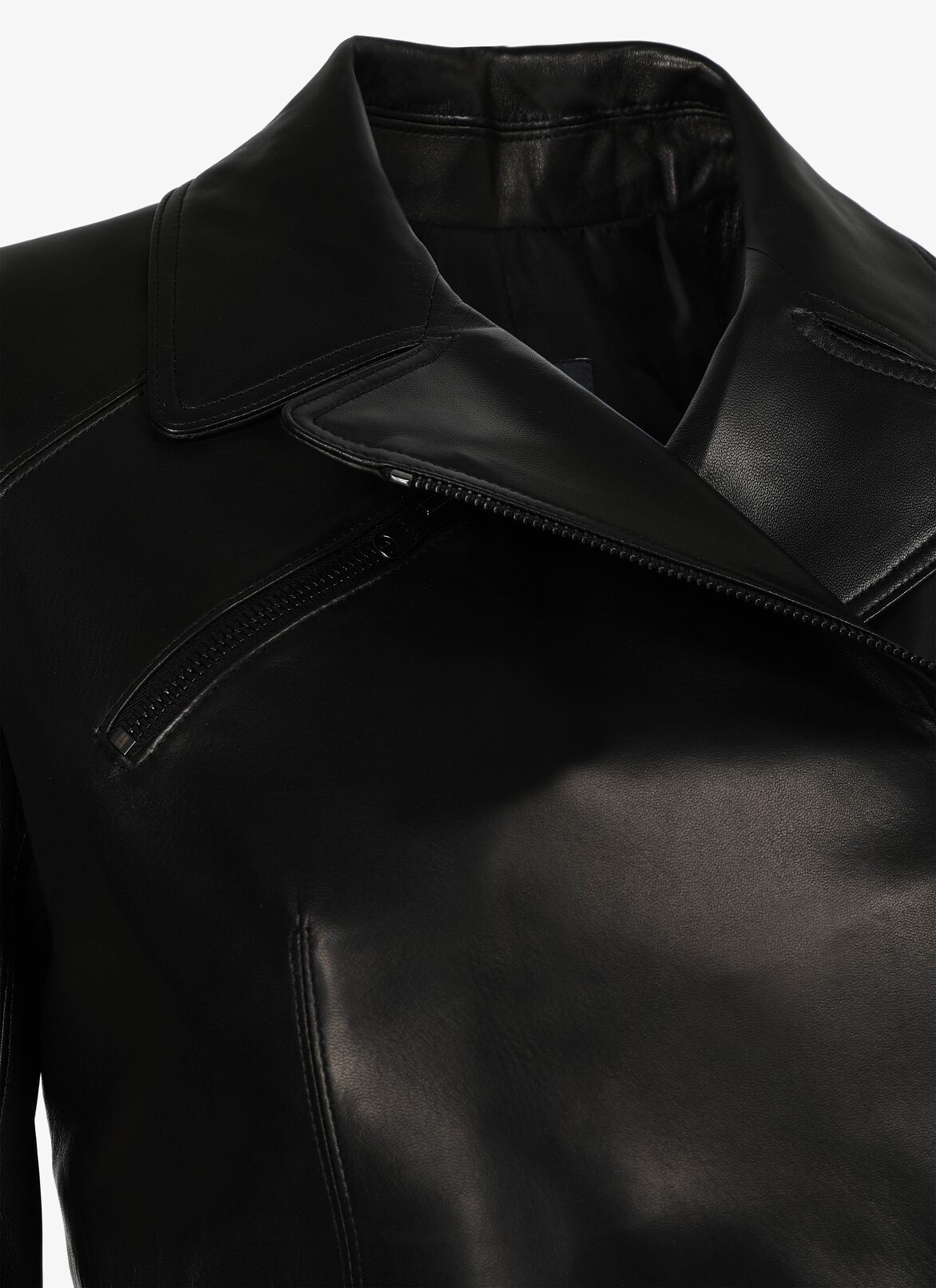 Leather Bomber Jacket ALAÏA BLACK LEATHER BOMBER JACKET